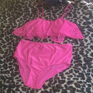 High wasted Pink bathing suit